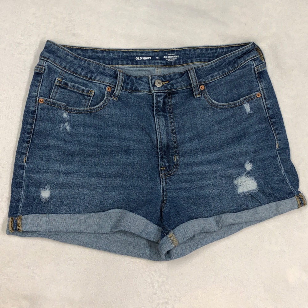 Old Navy EUC Highrise OG Straight Cuffed Hem Denim Shorts size 16
